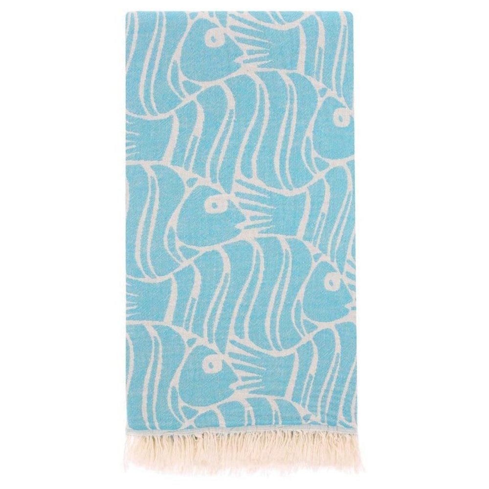 Sand Free La Jolla Cove Blue Turkish Towels - 100% Cotton  Citizens of the Beach - Picture 2 of 4
